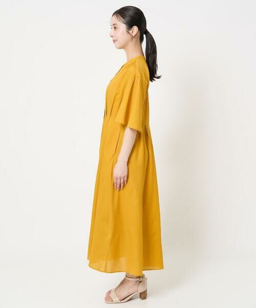 Maison de CINQ / メゾン ドゥ サンク ロング・マキシ丈ワンピース | 【小さいサイズ】キーネックコットンワンピース/洗える | 詳細5