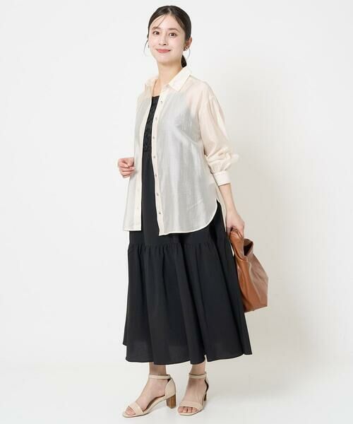 Maison de CINQ / メゾン ドゥ サンク ロング・マキシ丈ワンピース | 【小さいサイズ】フラワー3D刺繍ティアードキャミワンピース/洗える | 詳細15