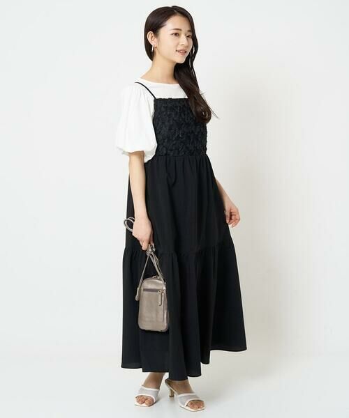 Maison de CINQ / メゾン ドゥ サンク ロング・マキシ丈ワンピース | 【小さいサイズ】フラワー3D刺繍ティアードキャミワンピース/洗える | 詳細18