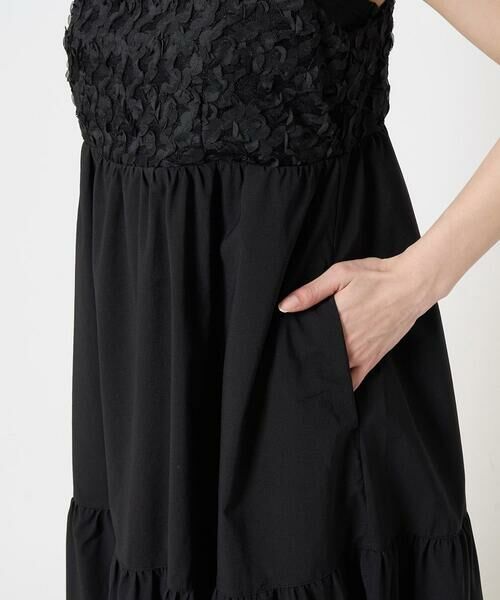 Maison de CINQ / メゾン ドゥ サンク ロング・マキシ丈ワンピース | 【小さいサイズ】フラワー3D刺繍ティアードキャミワンピース/洗える | 詳細7