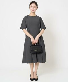 Maison de CINQ / メゾン ドゥ サンク ロング・マキシ丈ワンピース | 【小さいサイズ】サイドベルトデザイン ウエストタックストレッチワンピース/洗える/セットアップ対応