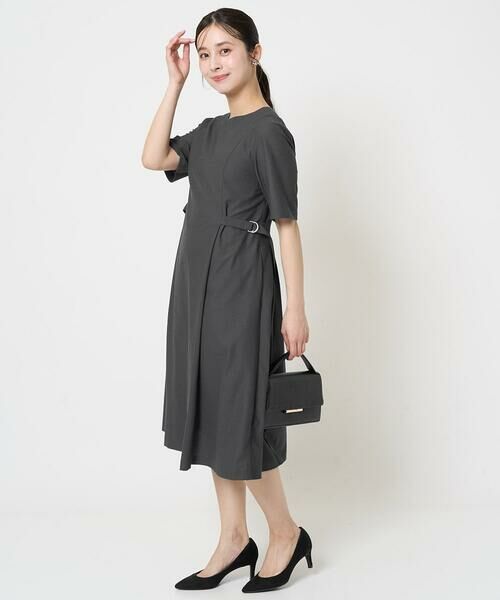 Maison de CINQ / メゾン ドゥ サンク ロング・マキシ丈ワンピース | 【小さいサイズ】サイドベルトデザイン ウエストタックストレッチワンピース/洗える/セットアップ対応 | 詳細15
