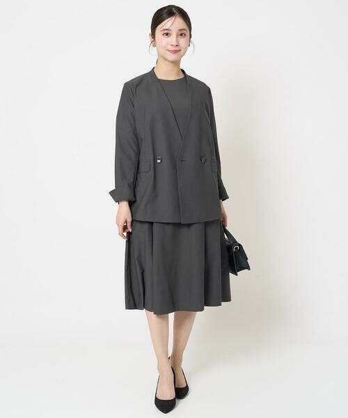 Maison de CINQ / メゾン ドゥ サンク ロング・マキシ丈ワンピース | 【小さいサイズ】サイドベルトデザイン ウエストタックストレッチワンピース/洗える/セットアップ対応 | 詳細18