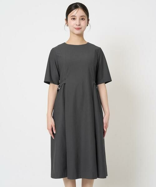 Maison de CINQ / メゾン ドゥ サンク ロング・マキシ丈ワンピース | 【小さいサイズ】サイドベルトデザイン ウエストタックストレッチワンピース/洗える/セットアップ対応 | 詳細3