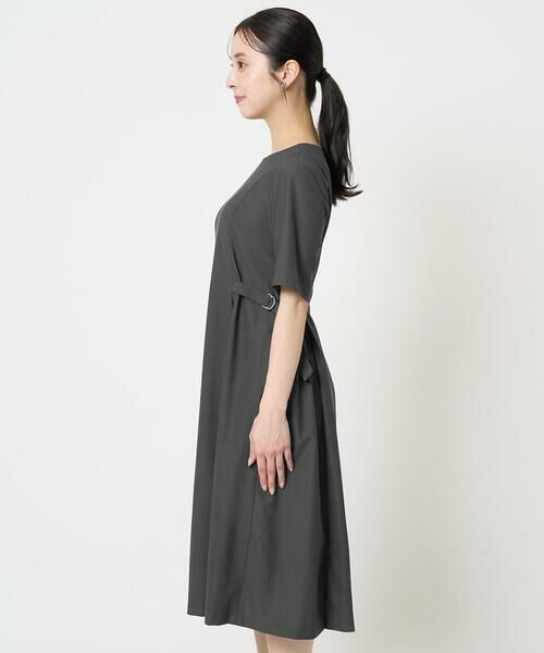 Maison de CINQ / メゾン ドゥ サンク ロング・マキシ丈ワンピース | 【小さいサイズ】サイドベルトデザイン ウエストタックストレッチワンピース/洗える/セットアップ対応 | 詳細4