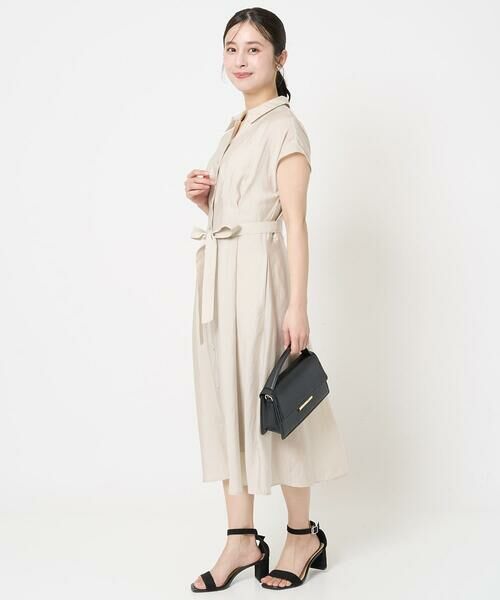 Maison de CINQ / メゾン ドゥ サンク ロング・マキシ丈ワンピース | 【小さいサイズ】ベルト付きフレンチスリーブワンピース/洗える | 詳細17