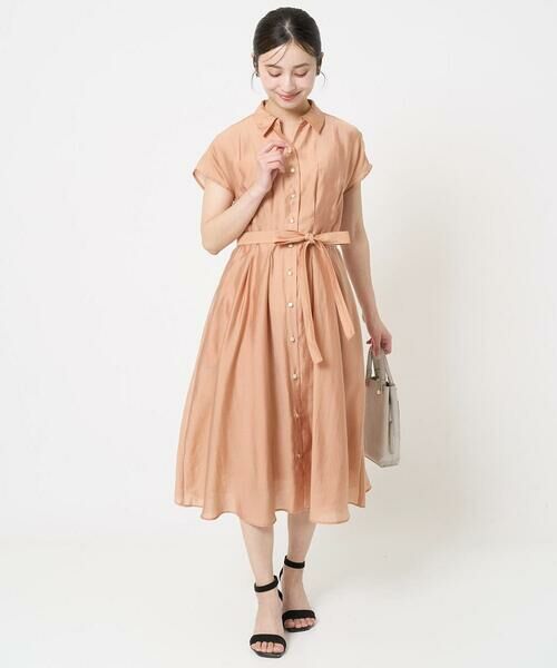 Maison de CINQ / メゾン ドゥ サンク ロング・マキシ丈ワンピース | 【小さいサイズ】ベルト付きフレンチスリーブワンピース/洗える | 詳細19