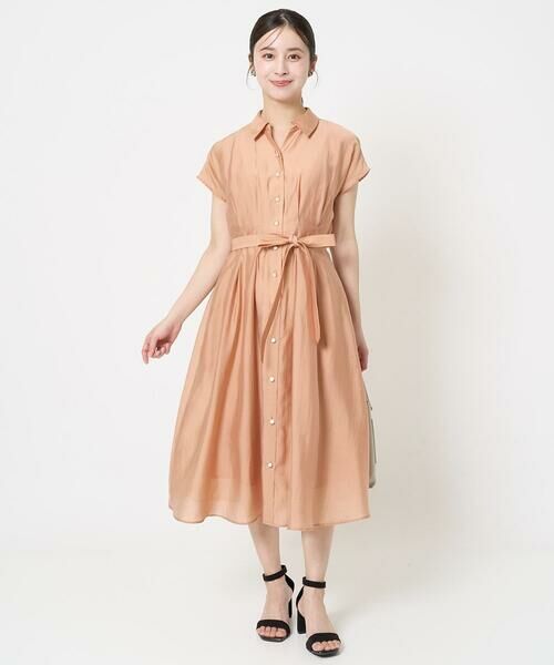 Maison de CINQ / メゾン ドゥ サンク ロング・マキシ丈ワンピース | 【小さいサイズ】ベルト付きフレンチスリーブワンピース/洗える | 詳細20