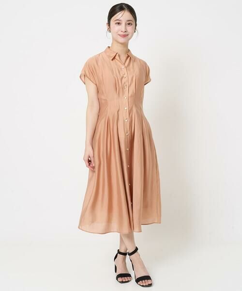 Maison de CINQ / メゾン ドゥ サンク ロング・マキシ丈ワンピース | 【小さいサイズ】ベルト付きフレンチスリーブワンピース/洗える | 詳細21