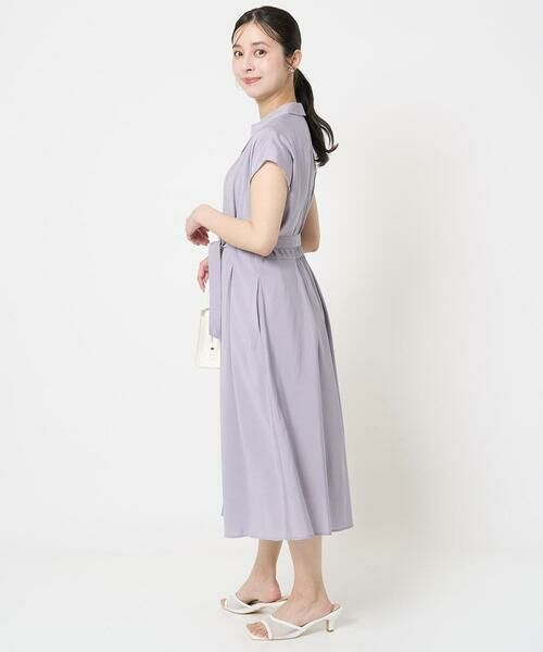 Maison de CINQ / メゾン ドゥ サンク ロング・マキシ丈ワンピース | 【小さいサイズ】ベルト付きフレンチスリーブワンピース/洗える | 詳細24