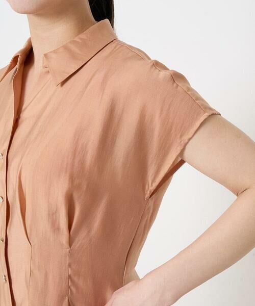 Maison de CINQ / メゾン ドゥ サンク ロング・マキシ丈ワンピース | 【小さいサイズ】ベルト付きフレンチスリーブワンピース/洗える | 詳細9