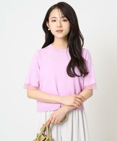 Maison de CINQ / メゾン ドゥ サンク ニット・セーター | 【小さいサイズ】袖シアークロップドニット/接触冷感/UVカット/洗える