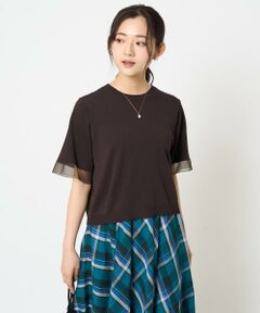 Maison de CINQ / メゾン ドゥ サンク ニット・セーター | 【小さいサイズ】袖シアークロップドニット/接触冷感/UVカット/洗える