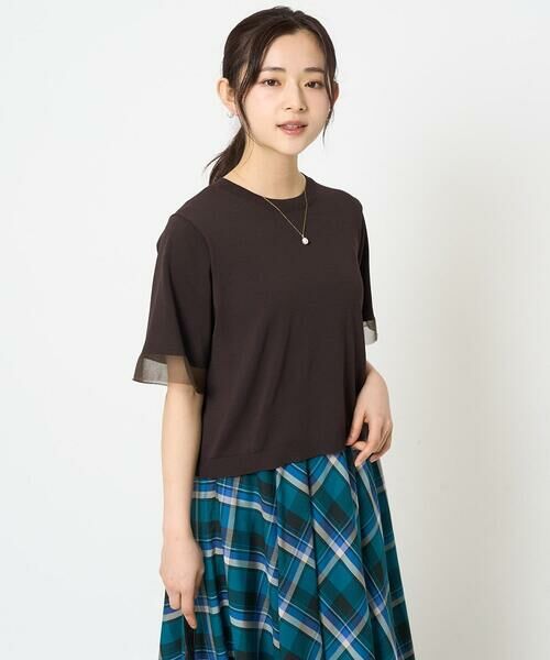 Maison de CINQ / メゾン ドゥ サンク ニット・セーター | 【小さいサイズ】袖シアークロップドニット/接触冷感/UVカット/洗える | 詳細2