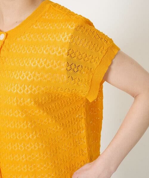 Maison de CINQ / メゾン ドゥ サンク ニット・セーター | 【小さいサイズ】ボーダー透かし編みニット×タンクトップ/洗える | 詳細10