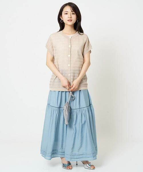 Maison de CINQ / メゾン ドゥ サンク ニット・セーター | 【小さいサイズ】ボーダー透かし編みニット×タンクトップ/洗える | 詳細24