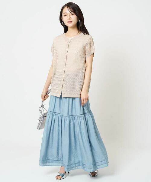 Maison de CINQ / メゾン ドゥ サンク ニット・セーター | 【小さいサイズ】ボーダー透かし編みニット×タンクトップ/洗える | 詳細25