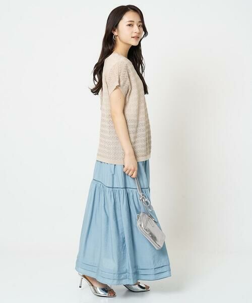 Maison de CINQ / メゾン ドゥ サンク ニット・セーター | 【小さいサイズ】ボーダー透かし編みニット×タンクトップ/洗える | 詳細27