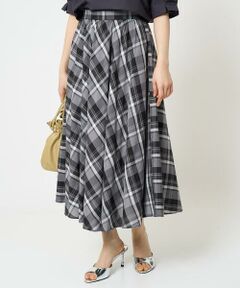 Maison de CINQ / メゾン ドゥ サンク ロング・マキシ丈スカート | 【小さいサイズ】チェック柄サーキュラースカート/洗える