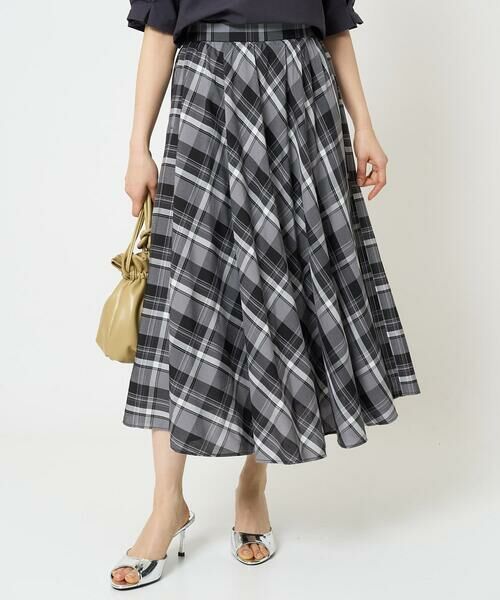 Maison de CINQ / メゾン ドゥ サンク ロング・マキシ丈スカート | 【小さいサイズ】チェック柄サーキュラースカート/洗える | 詳細1
