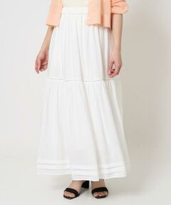 Maison de CINQ / メゾン ドゥ サンク ロング・マキシ丈スカート | 【小さいサイズ】ハシゴレース使いフレアースカート/洗える