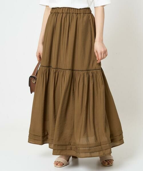 Maison de CINQ / メゾン ドゥ サンク ロング・マキシ丈スカート | 【小さいサイズ】ハシゴレース使いフレアースカート/洗える | 詳細1