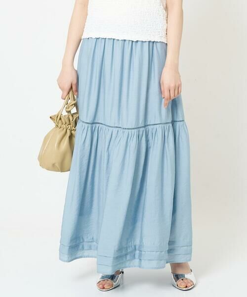 Maison de CINQ / メゾン ドゥ サンク ロング・マキシ丈スカート | 【小さいサイズ】ハシゴレース使いフレアースカート/洗える | 詳細3