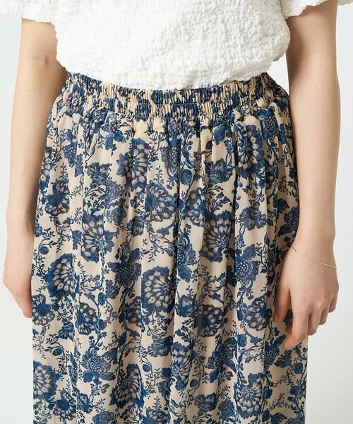 Maison de CINQ / メゾン ドゥ サンク ロング・マキシ丈スカート | 【小さいサイズ】更紗プリント花柄シフォンスカート/丈の長さが選べる/洗える/セットアップ対応 | 詳細14
