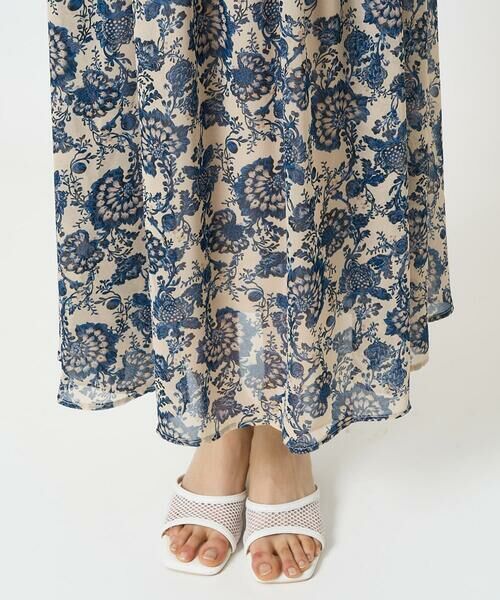 Maison de CINQ / メゾン ドゥ サンク ロング・マキシ丈スカート | 【小さいサイズ】更紗プリント花柄シフォンスカート/丈の長さが選べる/洗える/セットアップ対応 | 詳細15