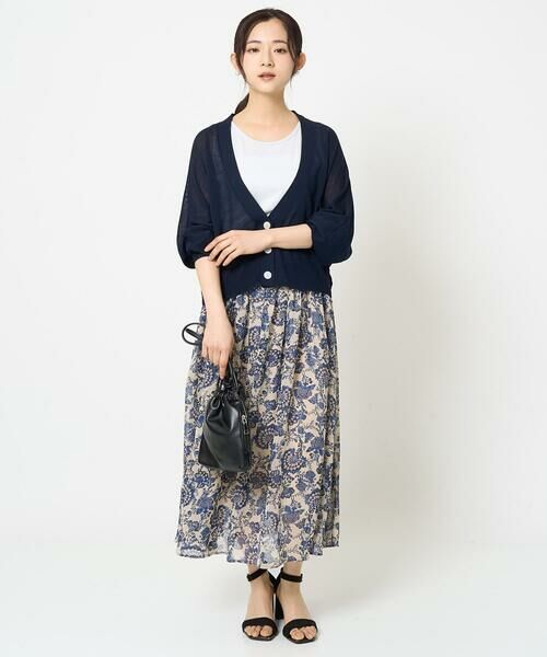 Maison de CINQ / メゾン ドゥ サンク ロング・マキシ丈スカート | 【小さいサイズ】更紗プリント花柄シフォンスカート/丈の長さが選べる/洗える/セットアップ対応 | 詳細26