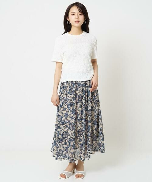 Maison de CINQ / メゾン ドゥ サンク ロング・マキシ丈スカート | 【小さいサイズ】更紗プリント花柄シフォンスカート/丈の長さが選べる/洗える/セットアップ対応 | 詳細29