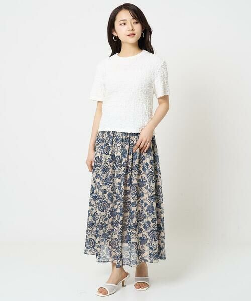 Maison de CINQ / メゾン ドゥ サンク ロング・マキシ丈スカート | 【小さいサイズ】更紗プリント花柄シフォンスカート/丈の長さが選べる/洗える/セットアップ対応 | 詳細30