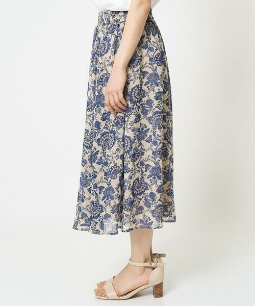 Maison de CINQ / メゾン ドゥ サンク ロング・マキシ丈スカート | 【小さいサイズ】更紗プリント花柄シフォンスカート/丈の長さが選べる/洗える/セットアップ対応 | 詳細4