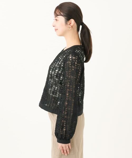 Maison de CINQ / メゾン ドゥ サンク その他アウター | 【小さいサイズ】レースチュールノーカラーライトブルゾン/洗える | 詳細5