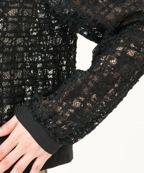 Maison de CINQ / メゾン ドゥ サンク その他アウター | 【小さいサイズ】レースチュールノーカラーライトブルゾン/洗える | 詳細9