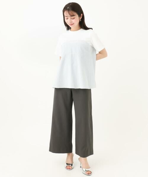 Maison de CINQ / メゾン ドゥ サンク カットソー | 【小さいサイズ】ビスチェレイヤード風フレアーTシャツ(ストライプ)/洗える | 詳細16