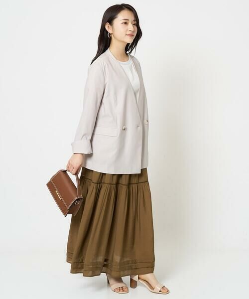 Maison de CINQ / メゾン ドゥ サンク カットソー | 【小さいサイズ】ラメ入りネックデザインTシャツ/接触冷感/洗える | 詳細12