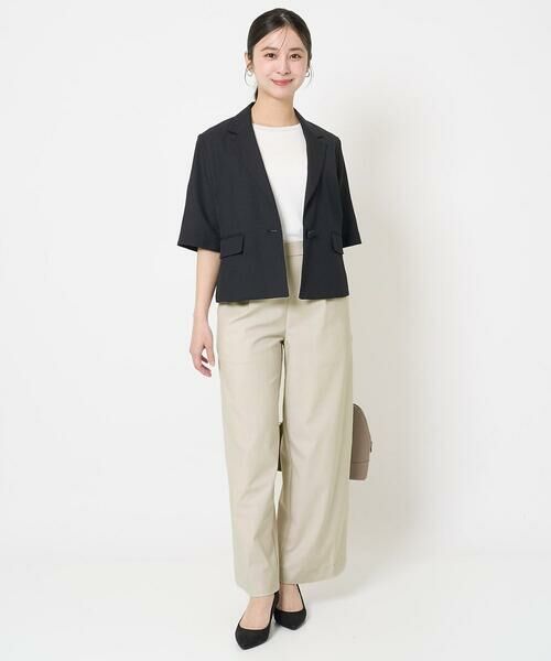 Maison de CINQ / メゾン ドゥ サンク カットソー | 【小さいサイズ】ラメ入りネックデザインTシャツ/接触冷感/洗える | 詳細16