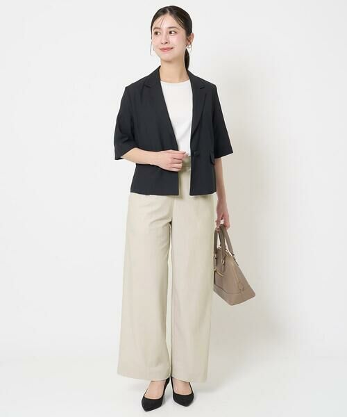 Maison de CINQ / メゾン ドゥ サンク カットソー | 【小さいサイズ】ラメ入りネックデザインTシャツ/接触冷感/洗える | 詳細17