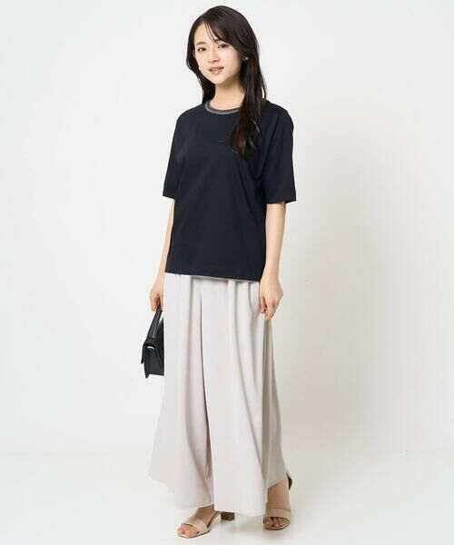 Maison de CINQ / メゾン ドゥ サンク カットソー | 【小さいサイズ】ラメ入りネックデザインTシャツ/接触冷感/洗える | 詳細20