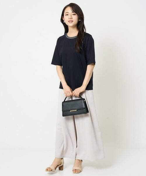 Maison de CINQ / メゾン ドゥ サンク カットソー | 【小さいサイズ】ラメ入りネックデザインTシャツ/接触冷感/洗える | 詳細21