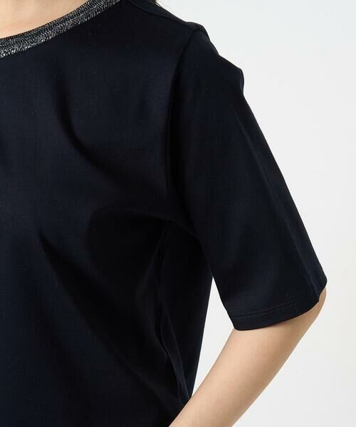 Maison de CINQ / メゾン ドゥ サンク カットソー | 【小さいサイズ】ラメ入りネックデザインTシャツ/接触冷感/洗える | 詳細4