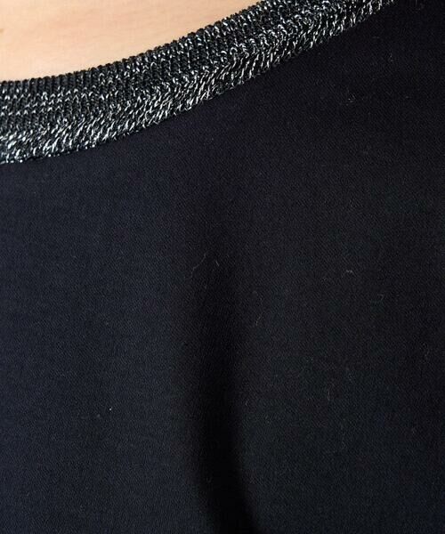 Maison de CINQ / メゾン ドゥ サンク カットソー | 【小さいサイズ】ラメ入りネックデザインTシャツ/接触冷感/洗える | 詳細6