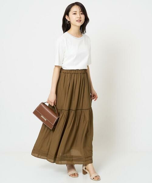 Maison de CINQ / メゾン ドゥ サンク カットソー | 【小さいサイズ】ラメ入りネックデザインTシャツ/接触冷感/洗える | 詳細9