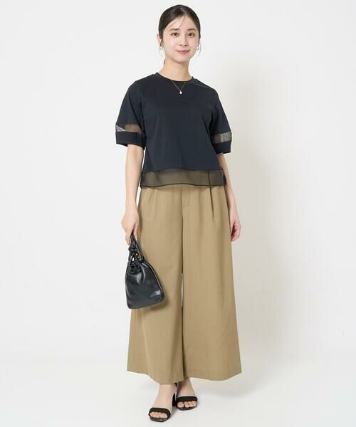 Maison de CINQ / メゾン ドゥ サンク カットソー | 【小さいサイズ】シアー切替えランタンスリーブカットソー/接触冷感/洗える | 詳細15