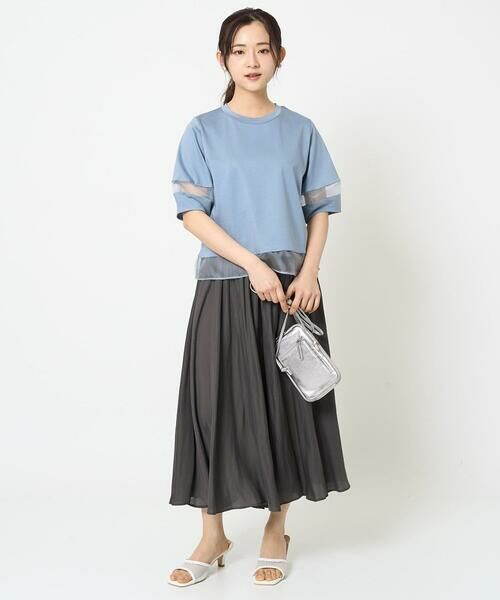 Maison de CINQ / メゾン ドゥ サンク カットソー | 【小さいサイズ】シアー切替えランタンスリーブカットソー/接触冷感/洗える | 詳細16