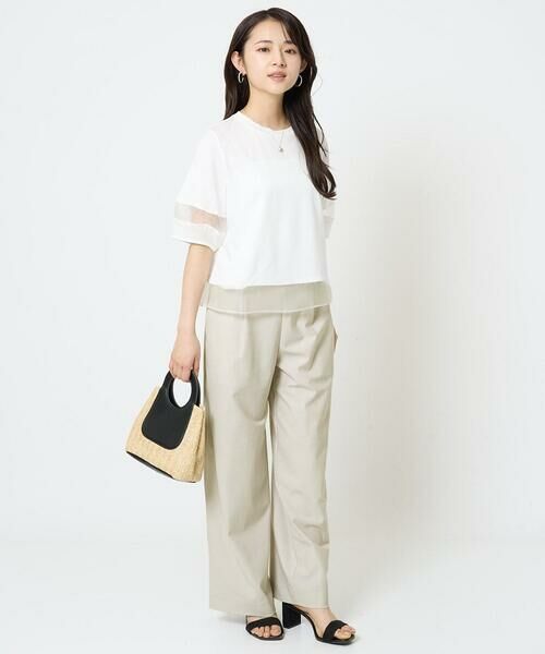 Maison de CINQ / メゾン ドゥ サンク カットソー | 【小さいサイズ】シアー切替えランタンスリーブカットソー/接触冷感/洗える | 詳細18