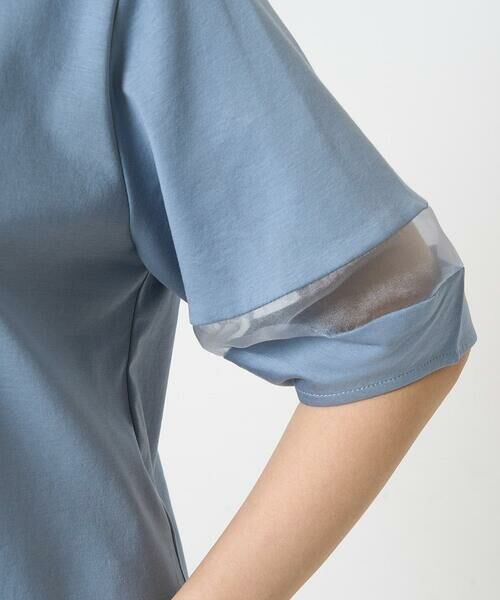 Maison de CINQ / メゾン ドゥ サンク カットソー | 【小さいサイズ】シアー切替えランタンスリーブカットソー/接触冷感/洗える | 詳細8