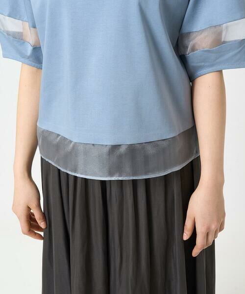Maison de CINQ / メゾン ドゥ サンク カットソー | 【小さいサイズ】シアー切替えランタンスリーブカットソー/接触冷感/洗える | 詳細9