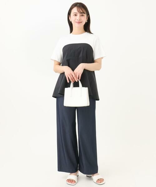 Maison de CINQ / メゾン ドゥ サンク カットソー | 【小さいサイズ】ビスチェレイヤード風フレアーTシャツ(無地)/洗える | 詳細11